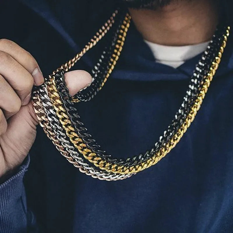 Men Chain Necklace for Men Women Stainless Steel Wheat Cuba Snake Box Link Necklaces 2-6MM Wide