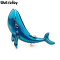 PENDRA Blue Whale Enamel Dolphin Brooch