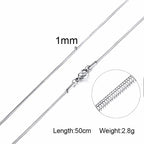 Men Chain Necklace for Men Women Stainless Steel Wheat Cuba Snake Box Link Necklaces 2-6MM Wide