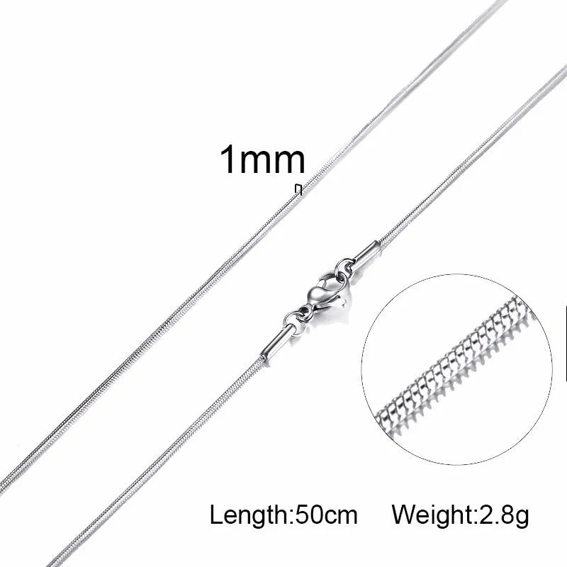 Men Chain Necklace for Men Women Stainless Steel Wheat Cuba Snake Box Link Necklaces 2-6MM Wide