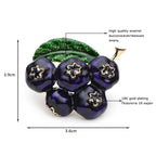 PENDRA Berryblue Purple Enamel Blueberry Brooch