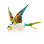 PENDRA Flying Swallow Enamel Bird Brooch