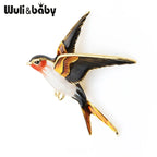 PENDRA Flying Swallow Enamel Bird Brooch