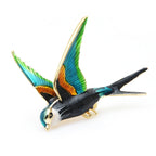 PENDRA Flying Swallow Enamel Bird Brooch