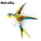 PENDRA Flying Swallow Enamel Bird Brooch