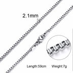 Men Chain Necklace for Men Women Stainless Steel Wheat Cuba Snake Box Link Necklaces 2-6MM Wide