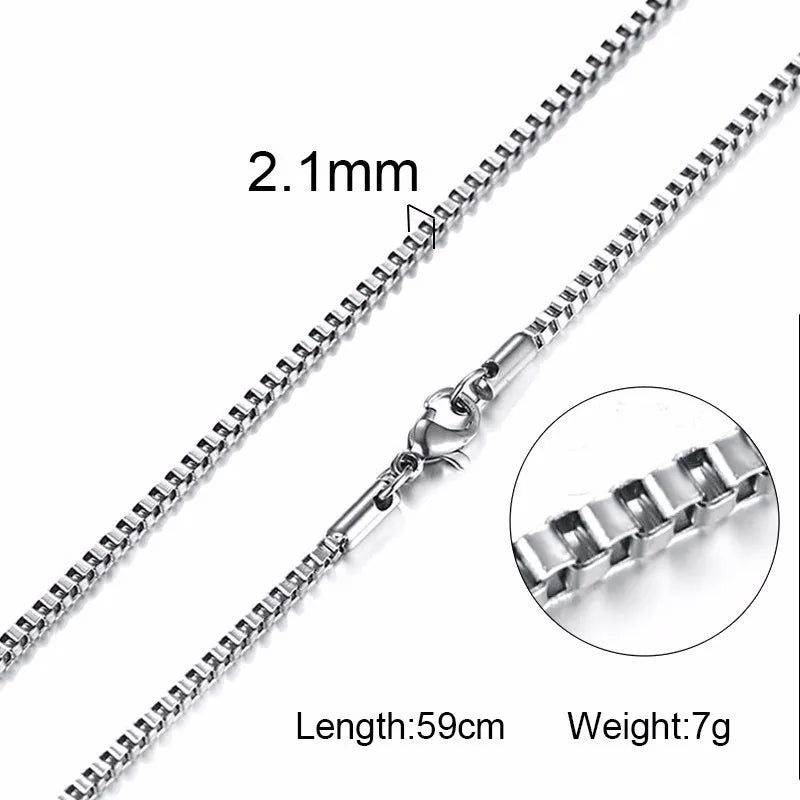 Men Chain Necklace for Men Women Stainless Steel Wheat Cuba Snake Box Link Necklaces 2-6MM Wide