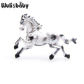 PENDRA White Black Enamel Horse Brooch