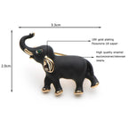 PENDRA Alloy Little Enamel Black Elephant Brooch