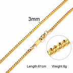 Men Chain Necklace for Men Women Stainless Steel Wheat Cuba Snake Box Link Necklaces 2-6MM Wide