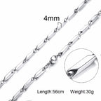 Men Chain Necklace for Men Women Stainless Steel Wheat Cuba Snake Box Link Necklaces 2-6MM Wide