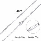 Men Chain Necklace for Men Women Stainless Steel Wheat Cuba Snake Box Link Necklaces 2-6MM Wide