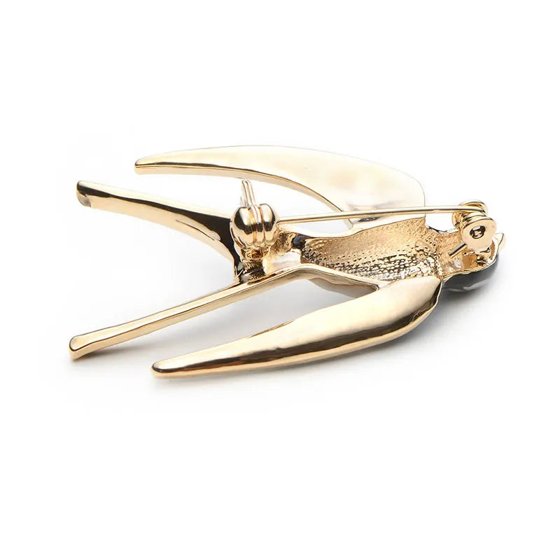 PENDRA Swiftwing Alloy Enamel Swallow Brooch