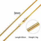 Men Chain Necklace for Men Women Stainless Steel Wheat Cuba Snake Box Link Necklaces 2-6MM Wide