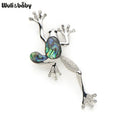 PENDRA Alloy Natural Shell Frog Brooch