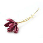 PENDRA Magnolia Hot Pink Enamel Lotus Flower Brooch