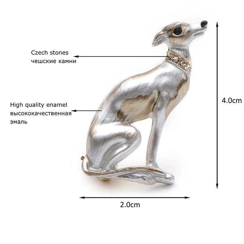 PENDRA Pearl Dog Rhinestone Animal Brooch