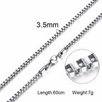 Men Chain Necklace for Men Women Stainless Steel Wheat Cuba Snake Box Link Necklaces 2-6MM Wide