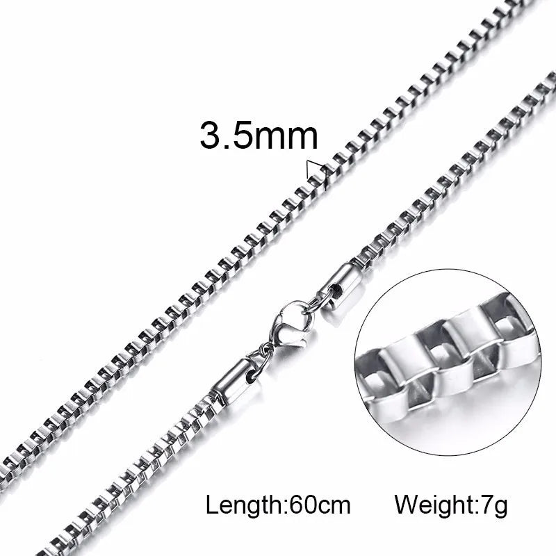 Men Chain Necklace for Men Women Stainless Steel Wheat Cuba Snake Box Link Necklaces 2-6MM Wide