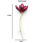 PENDRA Magnolia Hot Pink Enamel Lotus Flower Brooch