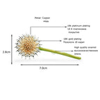 PENDRA Dandelia Green Enamel Dandelion Brooch