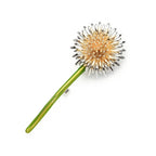 PENDRA Dandelia Green Enamel Dandelion Brooch