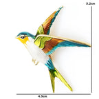 PENDRA Flying Swallow Enamel Bird Brooch