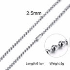 Men Chain Necklace for Men Women Stainless Steel Wheat Cuba Snake Box Link Necklaces 2-6MM Wide