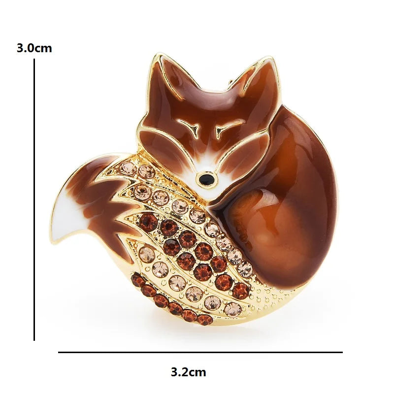 PENDRA Sleeping Fox Brooch