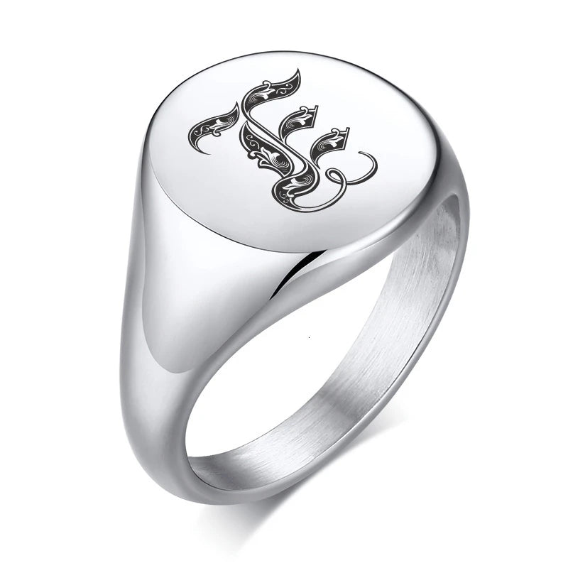 TRULY NOBLE ROYALTY PINKY RING NGRAVED SIGNET RING WITH PERSONALIZED SIGNATURE RING FOR STYLISH GENTLEMEN JEWELRY