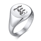 TRULY NOBLE ROYALTY PINKY RING NGRAVED SIGNET RING WITH PERSONALIZED SIGNATURE RING FOR STYLISH GENTLEMEN JEWELRY