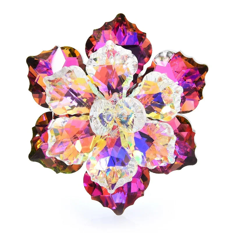 PENDRA Prism 14-Color Shining Glass Flower Brooch