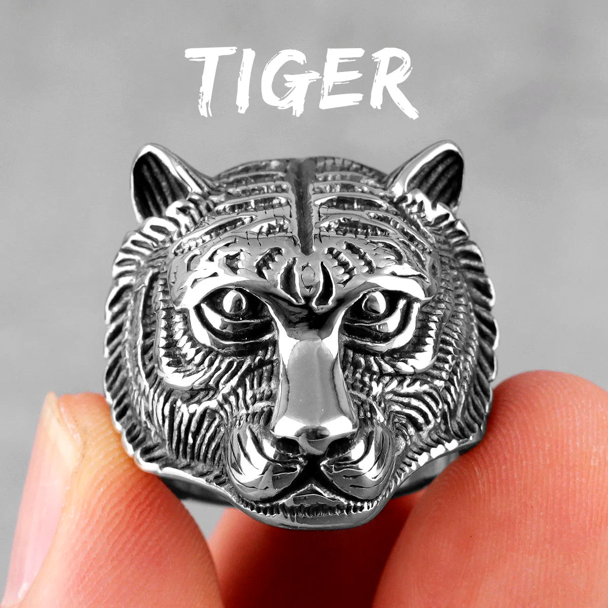 PENDRA Domineering Tiger Animal Steel Ring