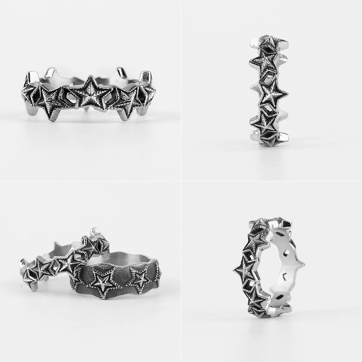 PENDRA Little Stars Starry Steel Ring