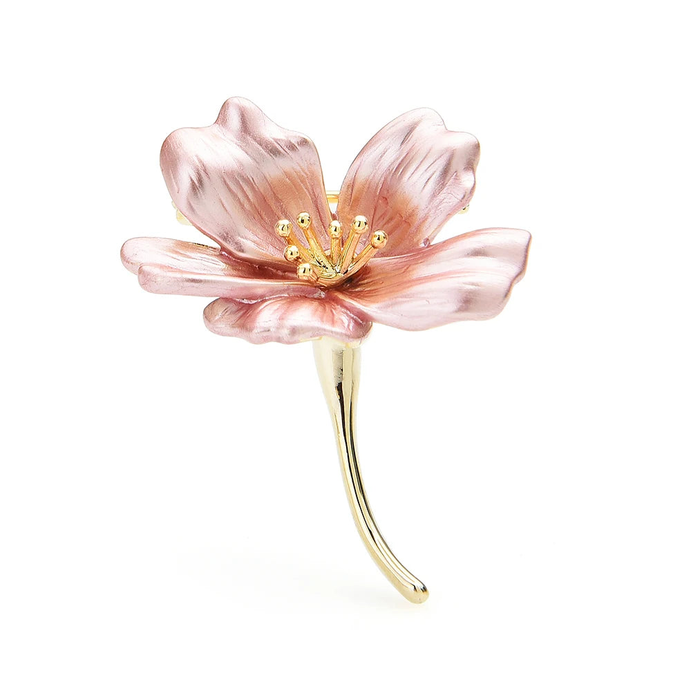 PENDRA Floramix 3-Color Enamel Flower Brooch