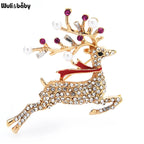 PENDRA Running Deer Simulated Pearl Brooch