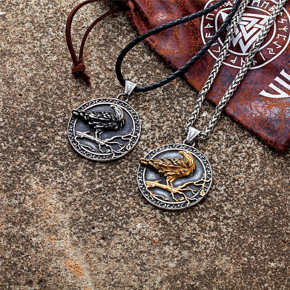 PENDRA Crow Rune Viking Necklace