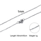 MEN NECKLACE SILVERLY BOX ROPE ROLO SNAKE LINK CHAIN STAINLESS STEEL CHOKER MEN UNISEX JEWELRY 1 TO 4MM WITH 18 TO 24 INCH