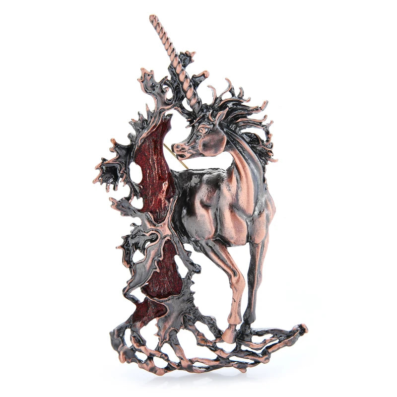 PENDRA Vintage Unicorn Fairy Horse Brooch