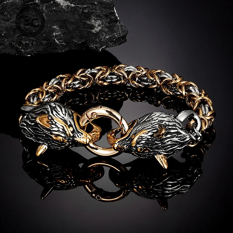 PENDRA Wolf Gold Celtic Bracelet