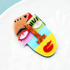 PENDRA Acrylic Creative Face Brooch