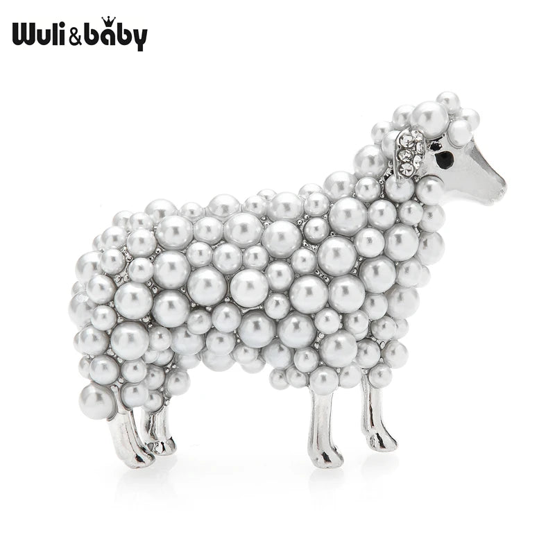 PENDRA Gentle Sheep Pearl Brooch