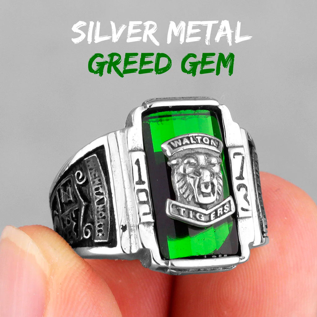 PENDRA Walton Tiger Rhinestone Steel Ring