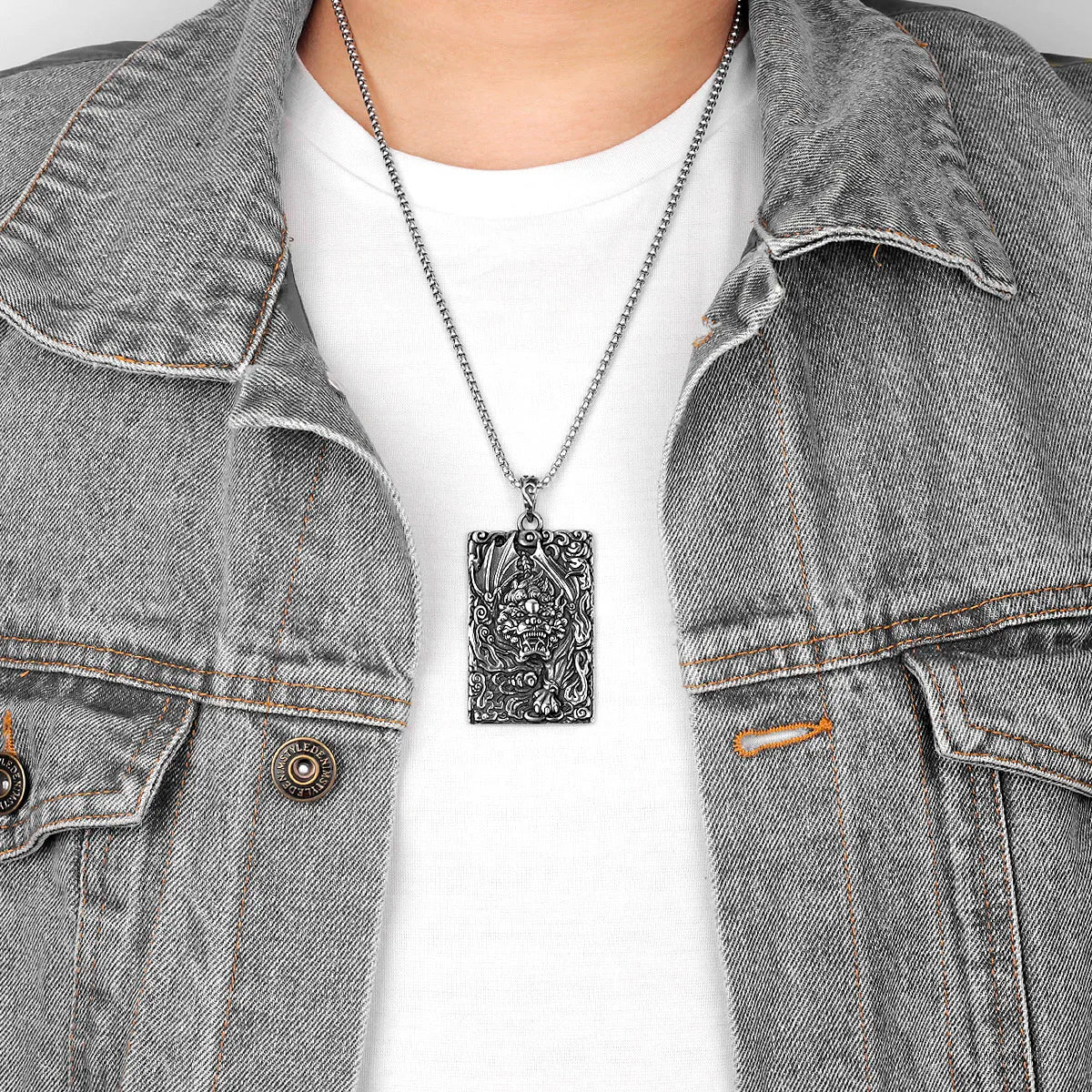 PENDRA Chinese Unicorn Boyfriend Steel Necklace