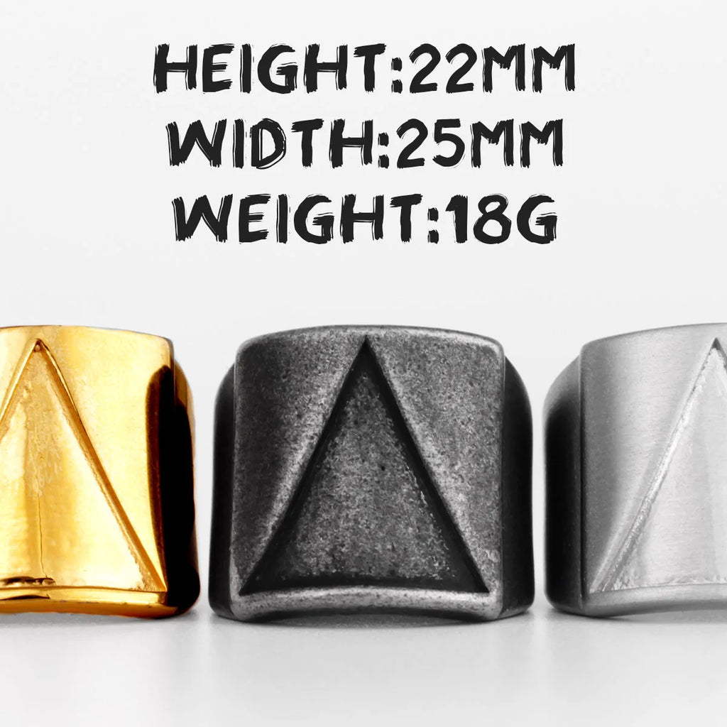 PENDRA Triangle Golden Boyfriend Steel Ring