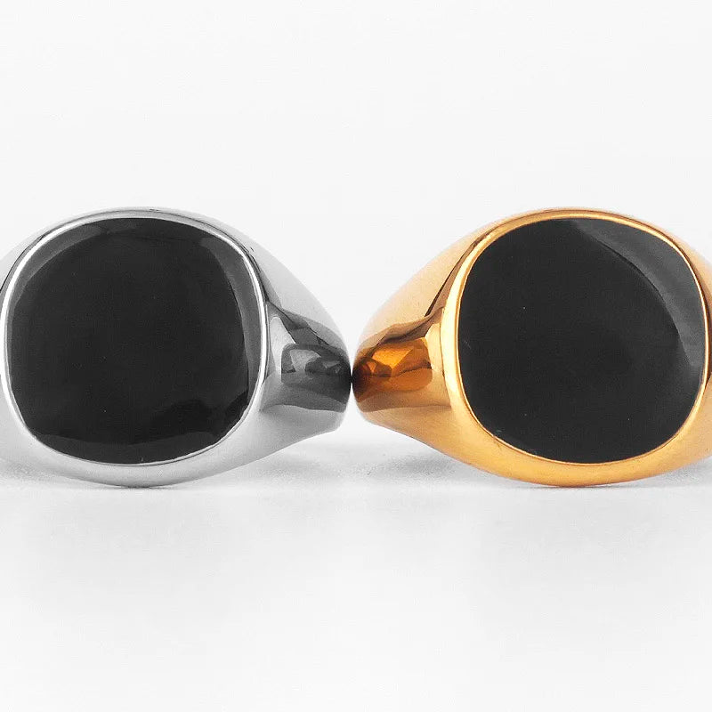 PENDRA Oval Golden Boyfriend Steel Ring