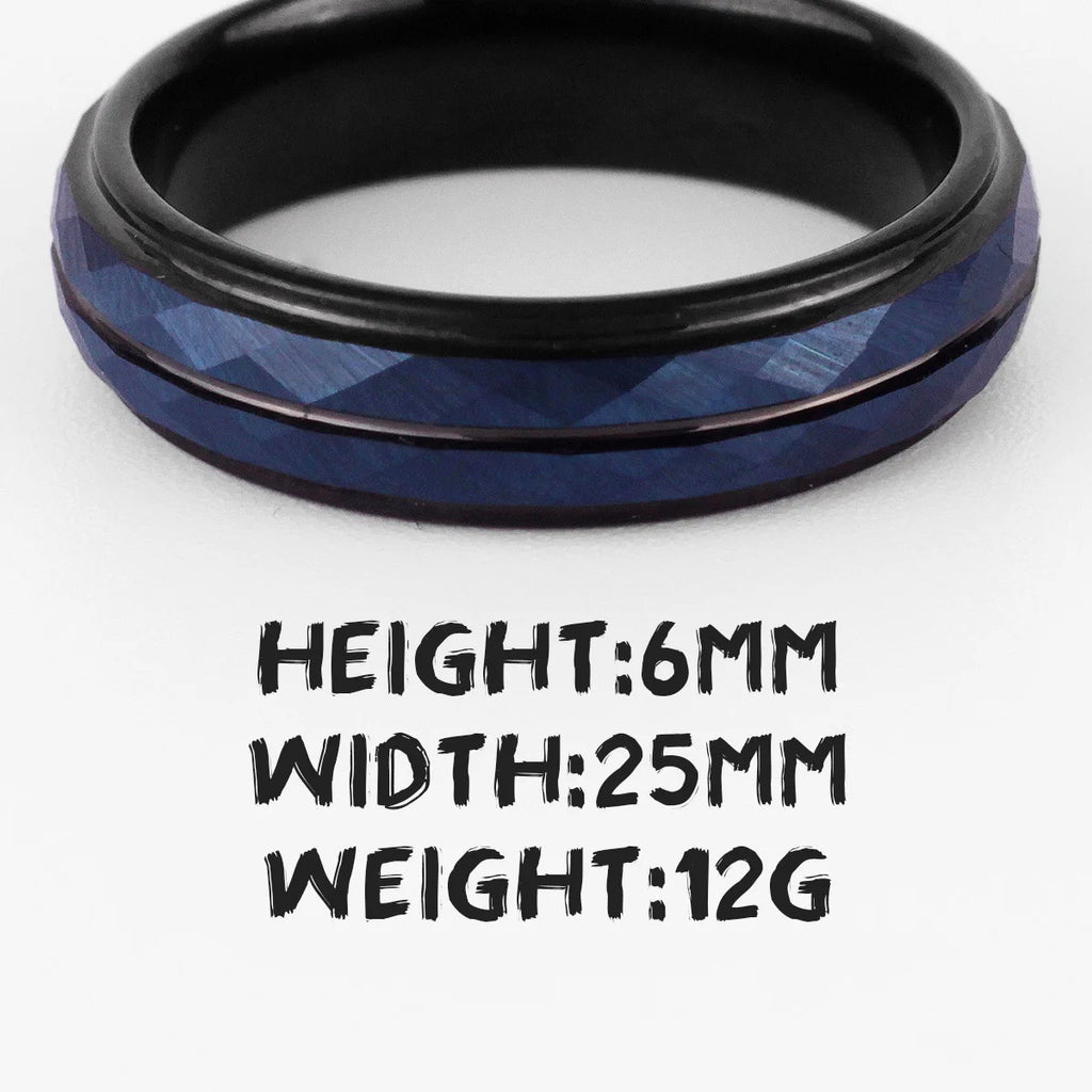 PENDRA Tungsten Rhombus Cut Black Ring