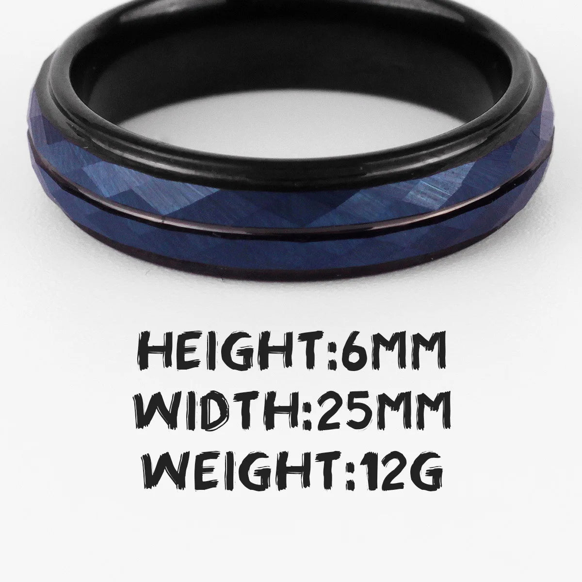PENDRA Tungsten Rhombus Cut Black Ring