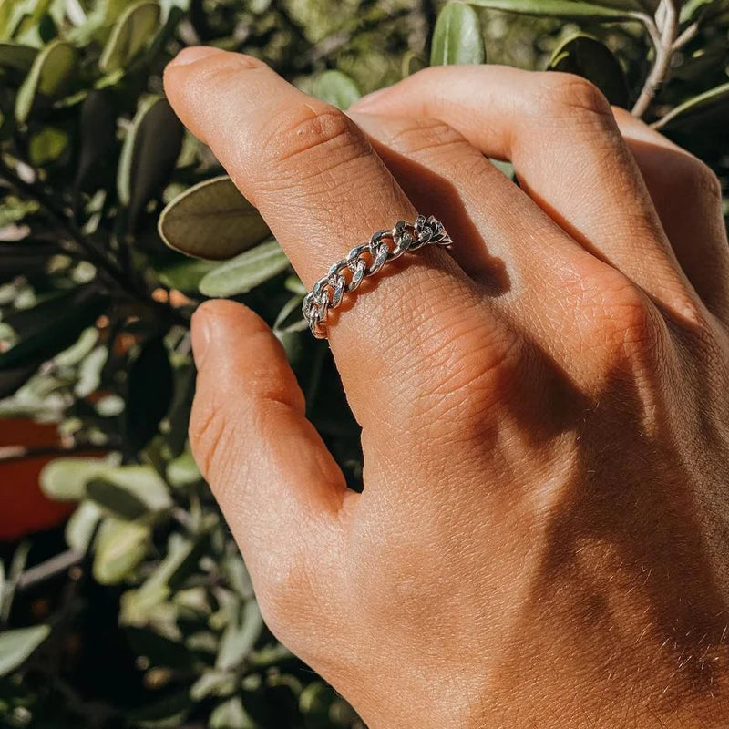 PENDRA Miami Cuban Curb Steel Ring