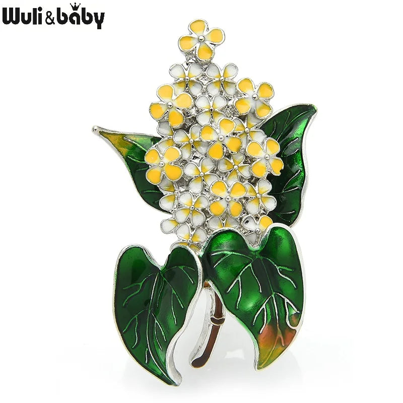 PENDRA Lilacelle Enamel Lilac Flower Brooch
